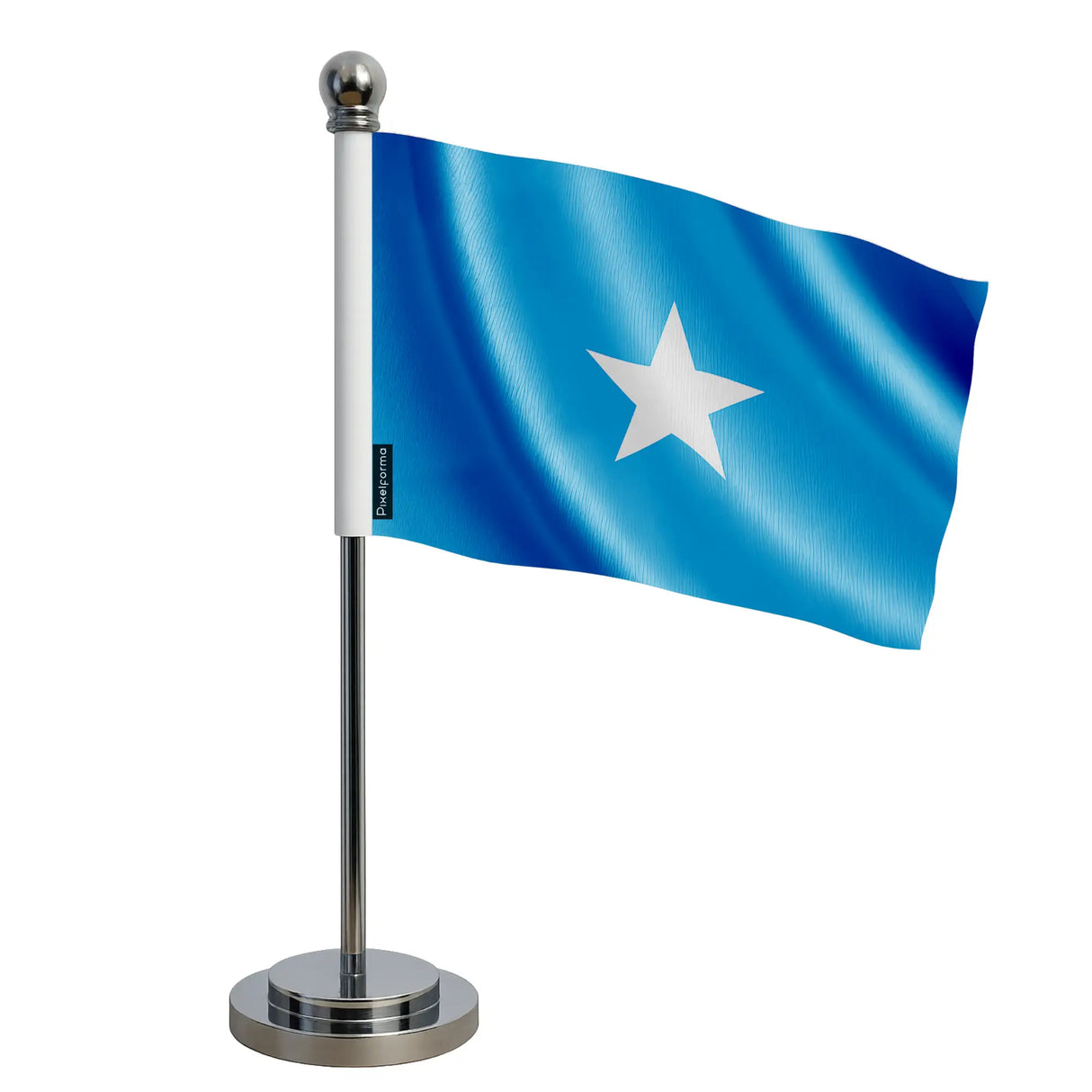 Drapeau bureau somalie polyester socle acier inoxydable