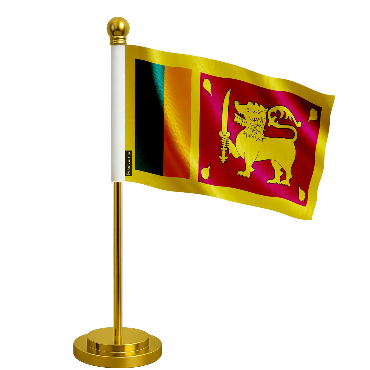 Drapeau bureau sri lanka polyester socle acier inoxydable