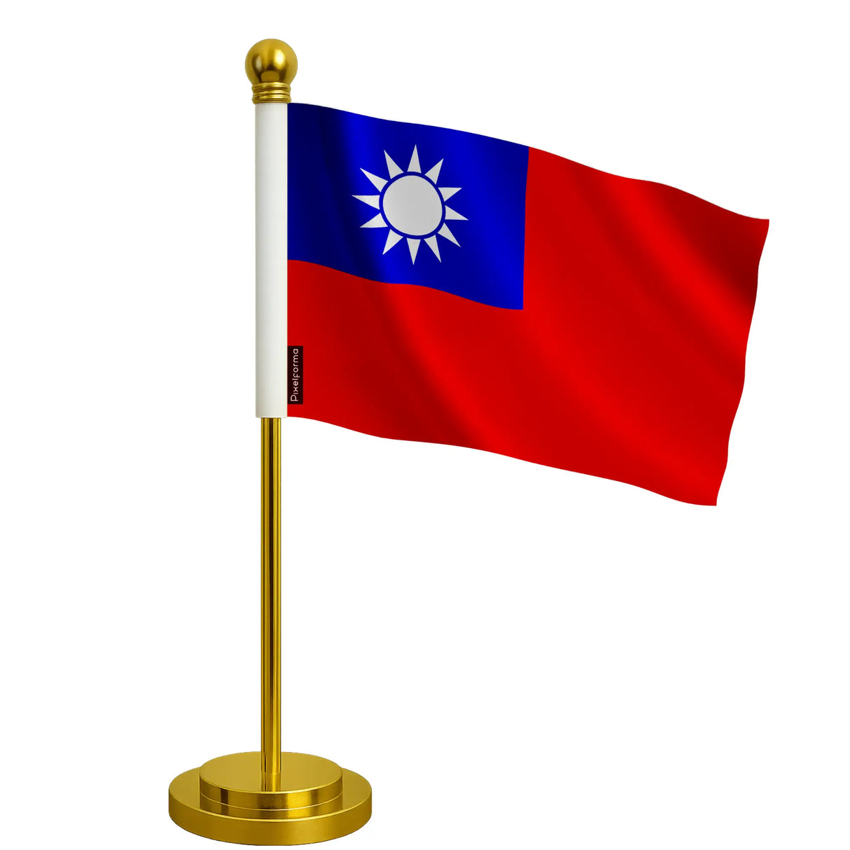 Drapeau bureau taïwan polyester socle acier inoxydable