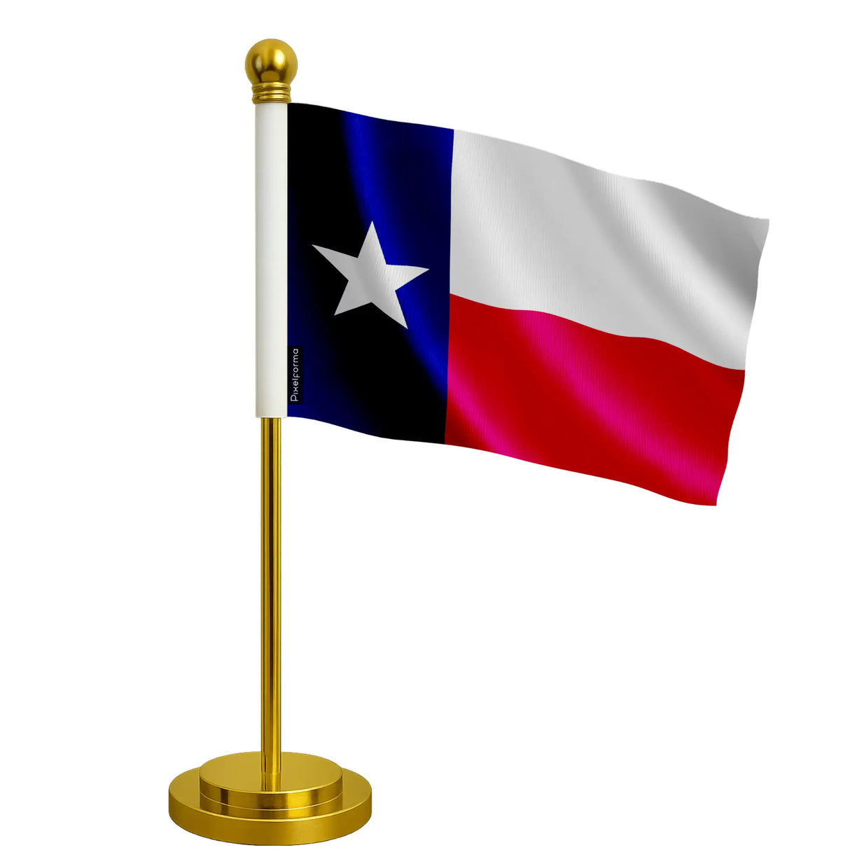 Drapeau bureau texas polyester socle acier inoxydable