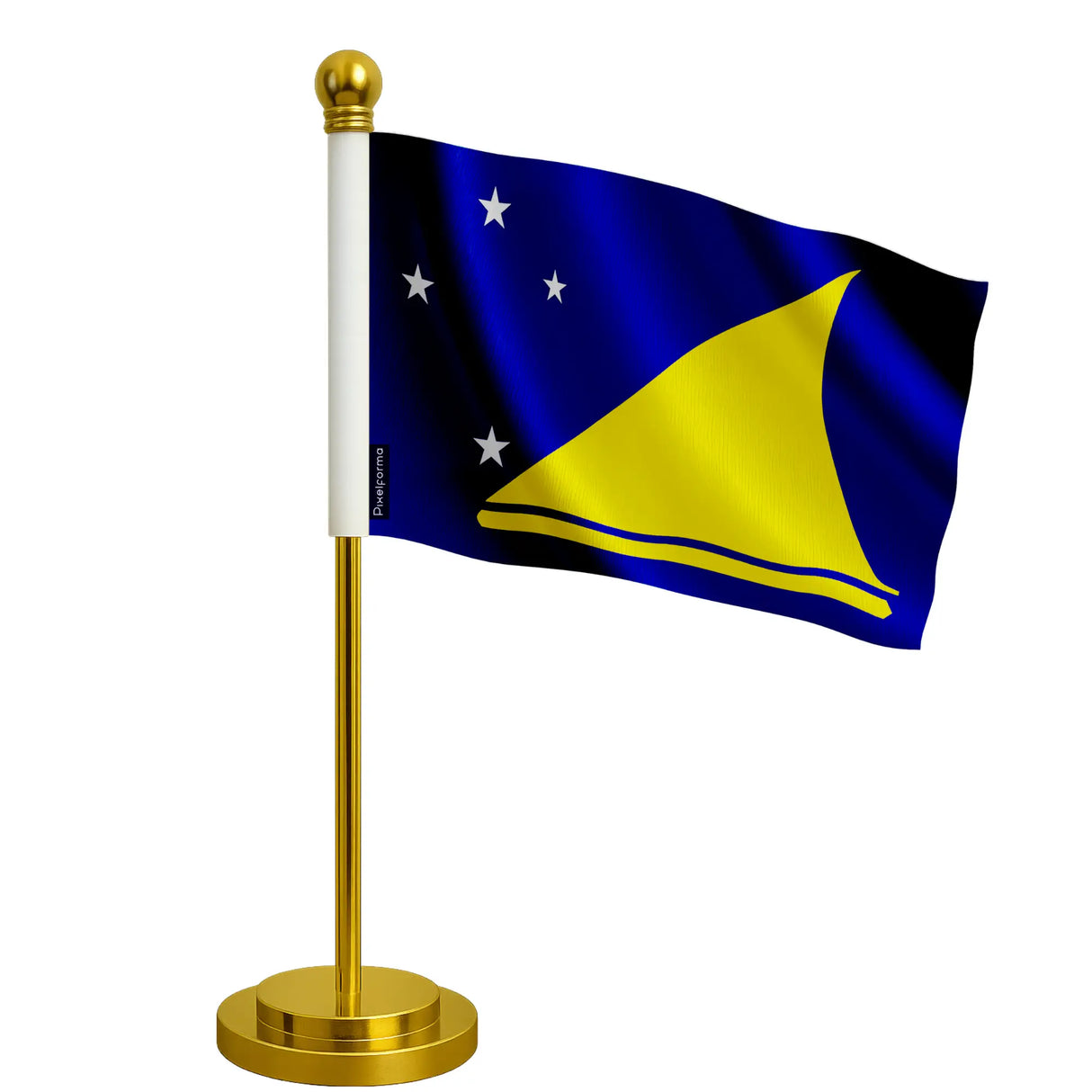 Drapeau bureau tokelau polyester socle acier inoxydable