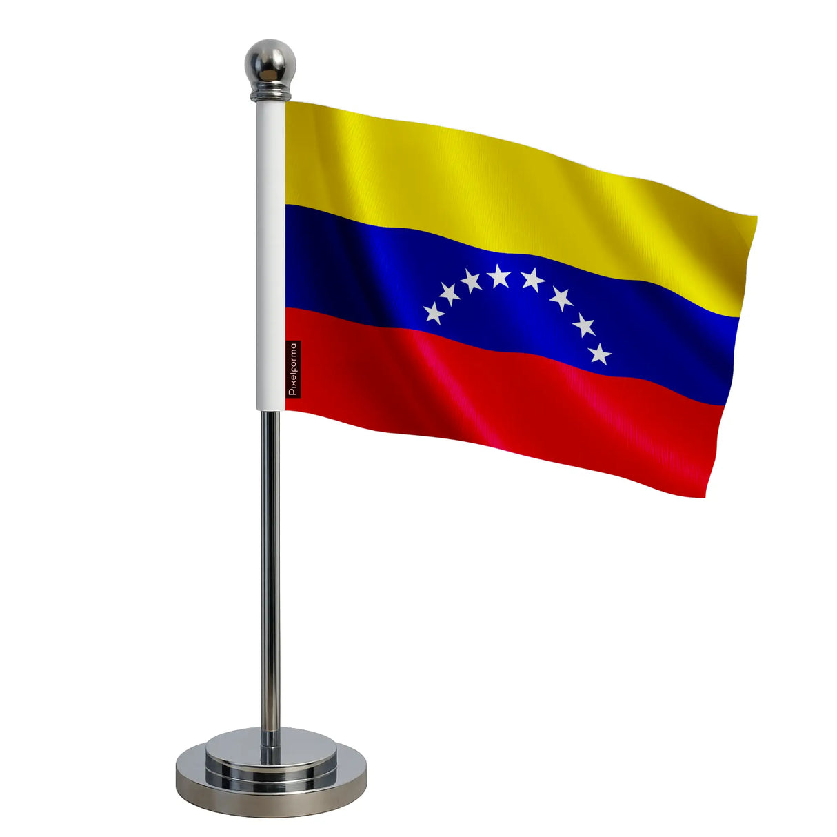 Drapeau bureau venezuela polyester socle acier inoxydable
