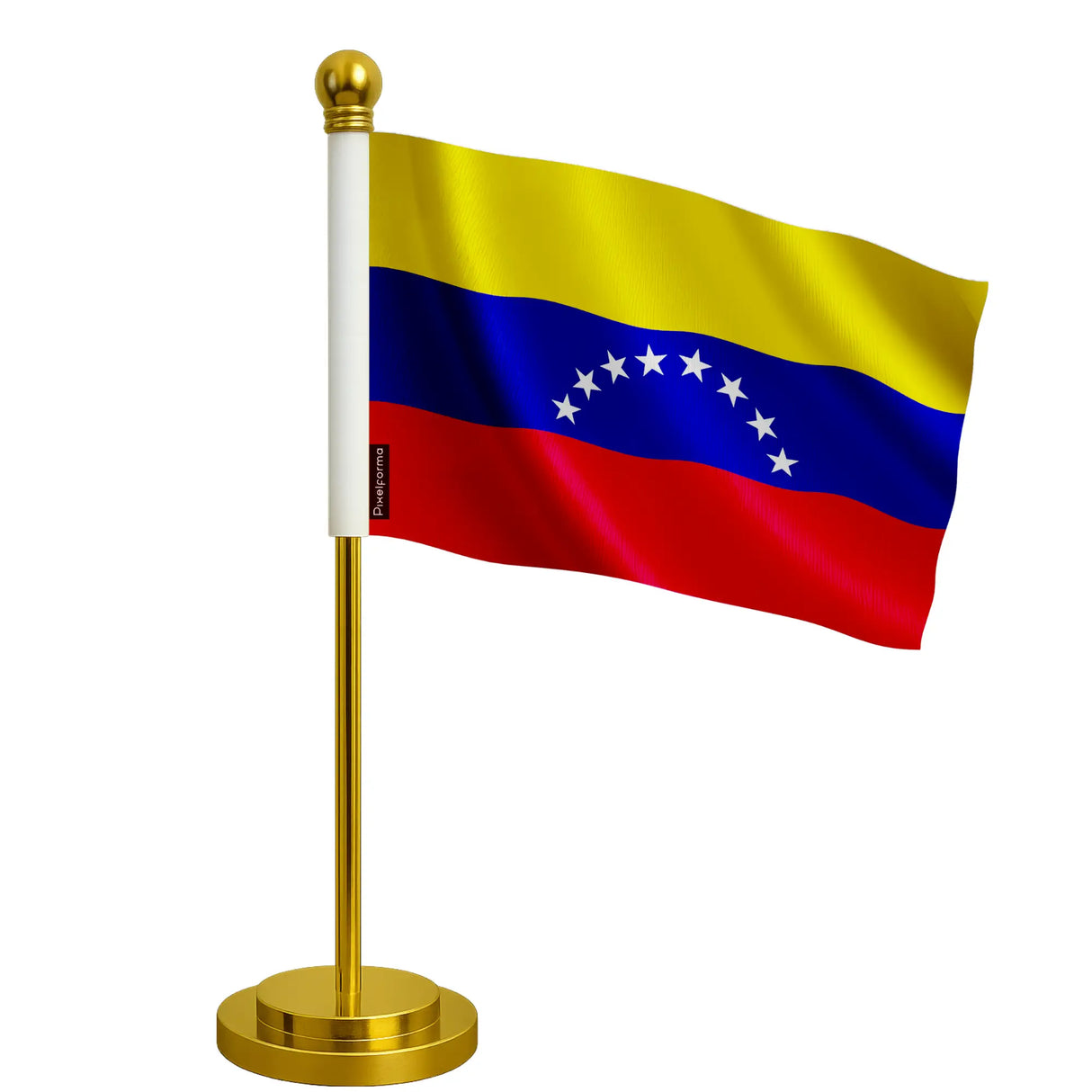 Drapeau bureau venezuela polyester socle acier inoxydable