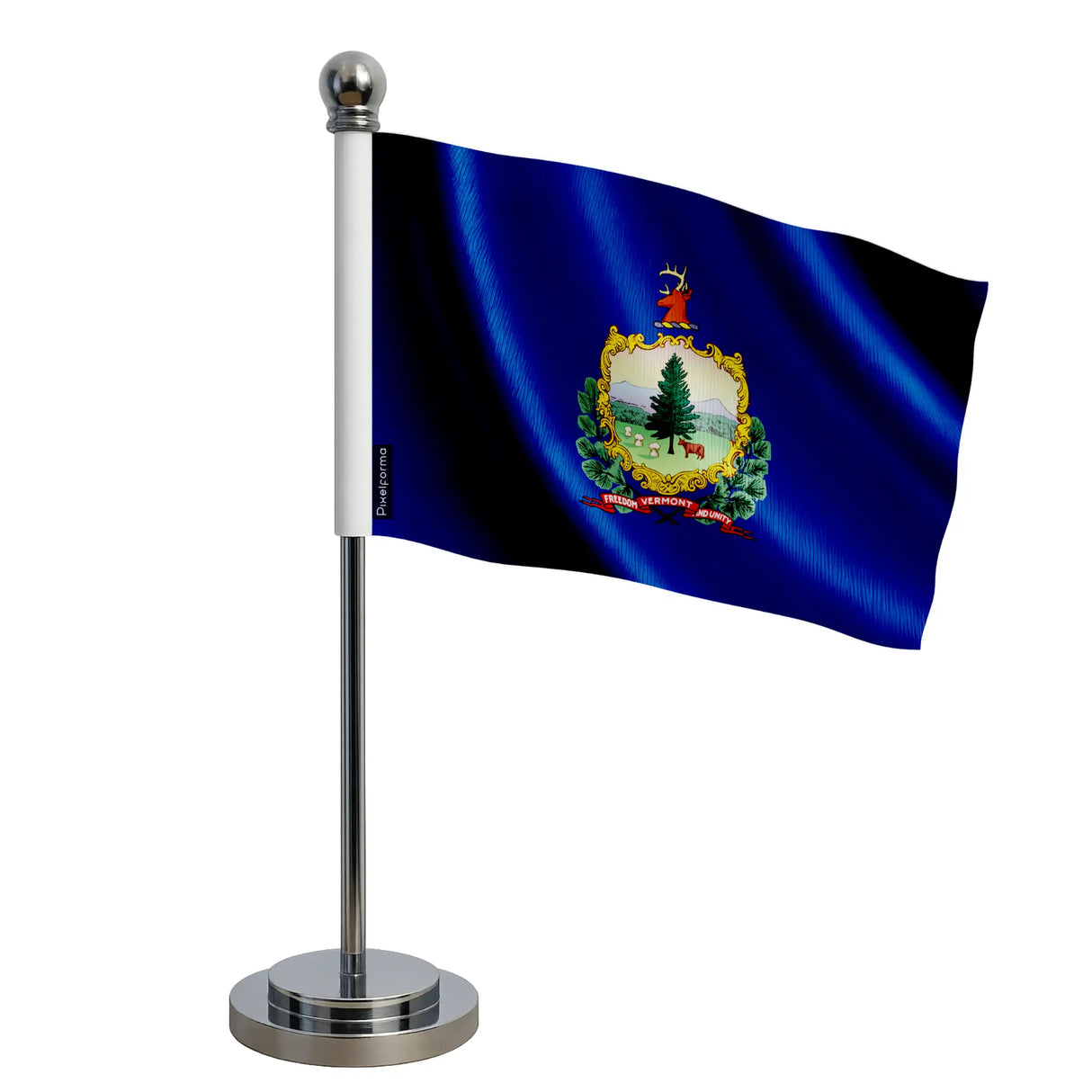 Drapeau bureau vermont polyester socle acier inoxydable