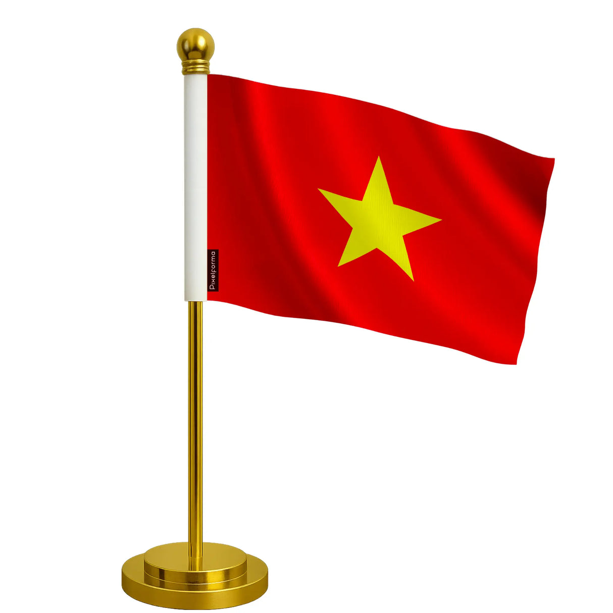 Drapeau bureau viêt nam polyester sur socle acier inoxydable