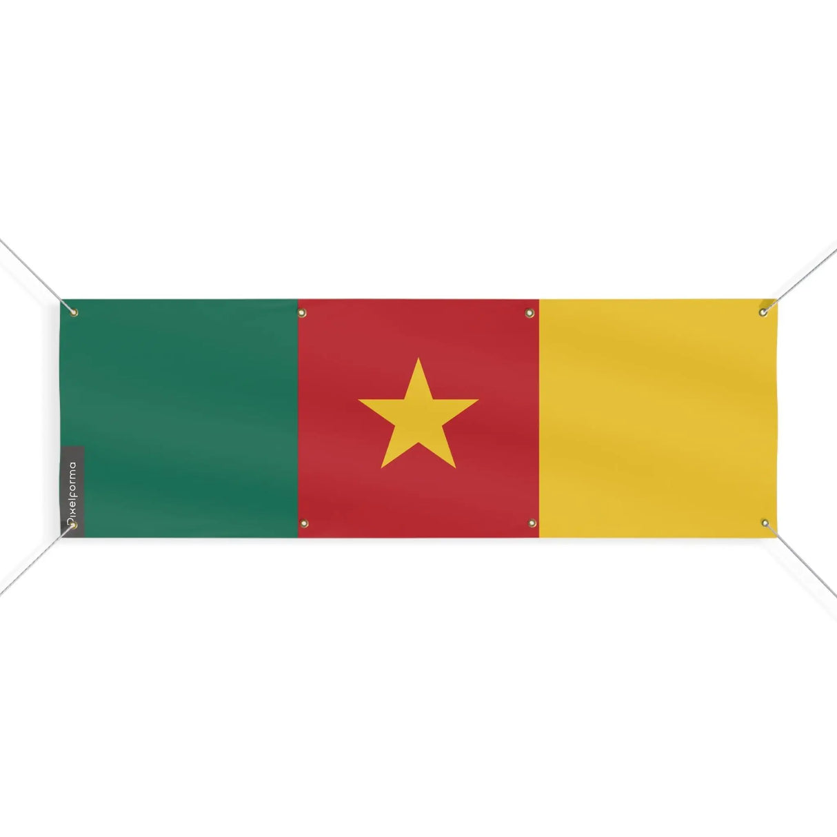 Drapeau cameroun polyester résistant usage extérieur durable