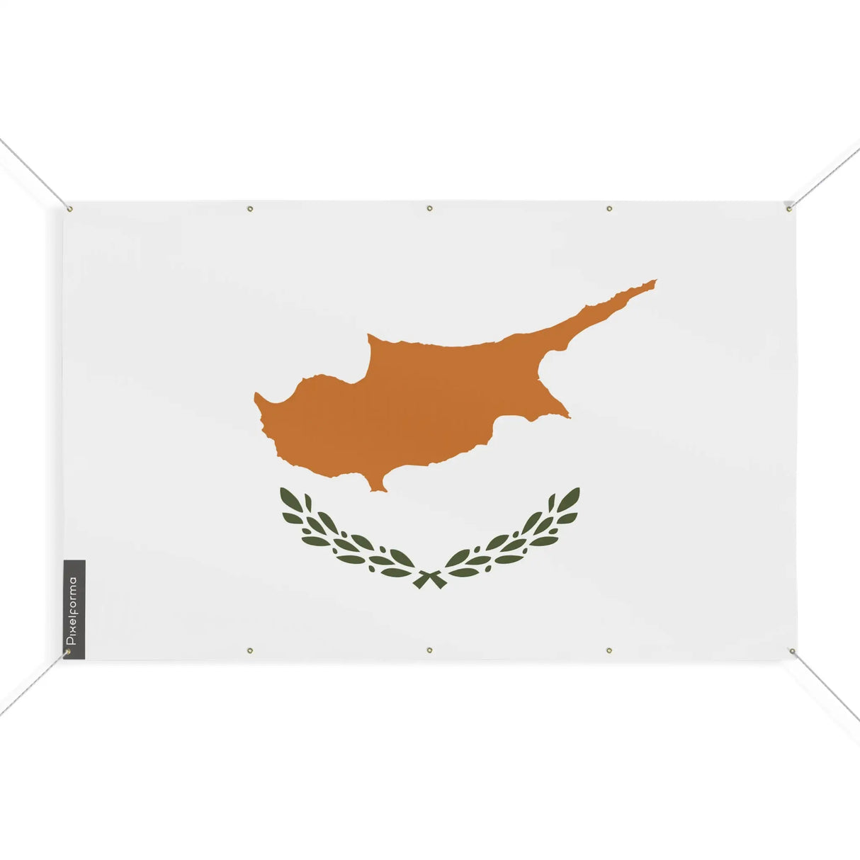 Drapeau chypre polyester résistant avec œillets renforcés