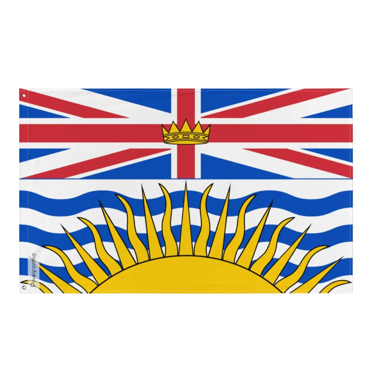 Drapeau colombie-britannique polyester résistant œillets