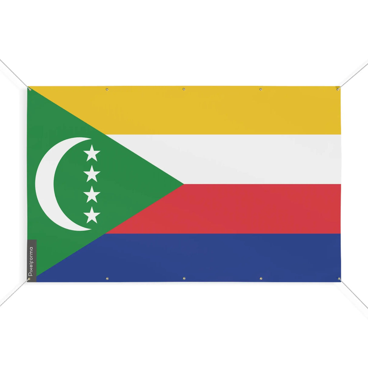 Drapeau comores polyester résistant avec œillets durables