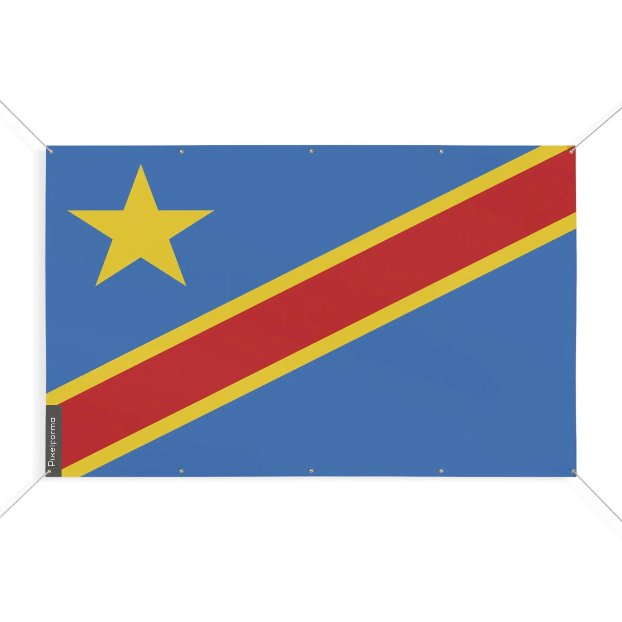 Drapeau congo polyester résistant avec œillets robustes