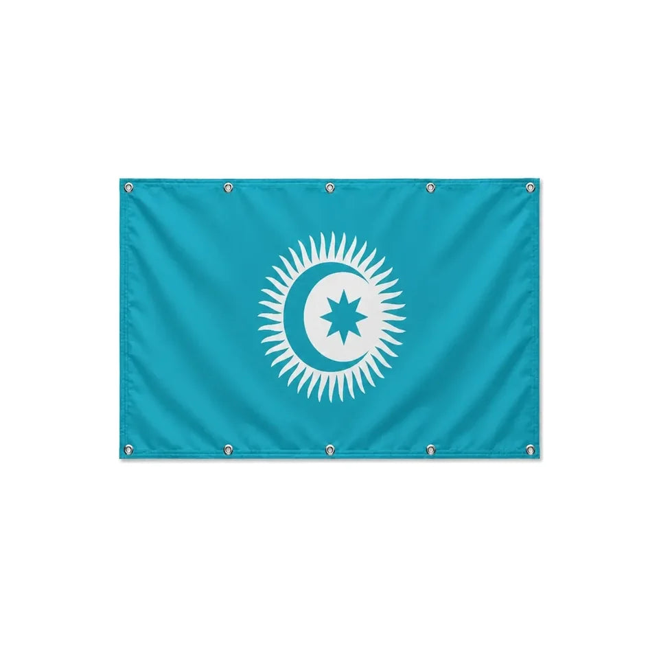 Drapeau du Conseil turcique format S en polyester avec dix œillets