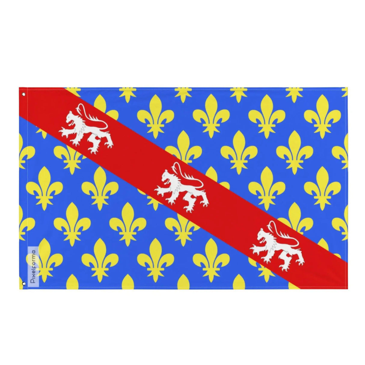 Drapeau creuse polyester résistant avec œillets à gauche