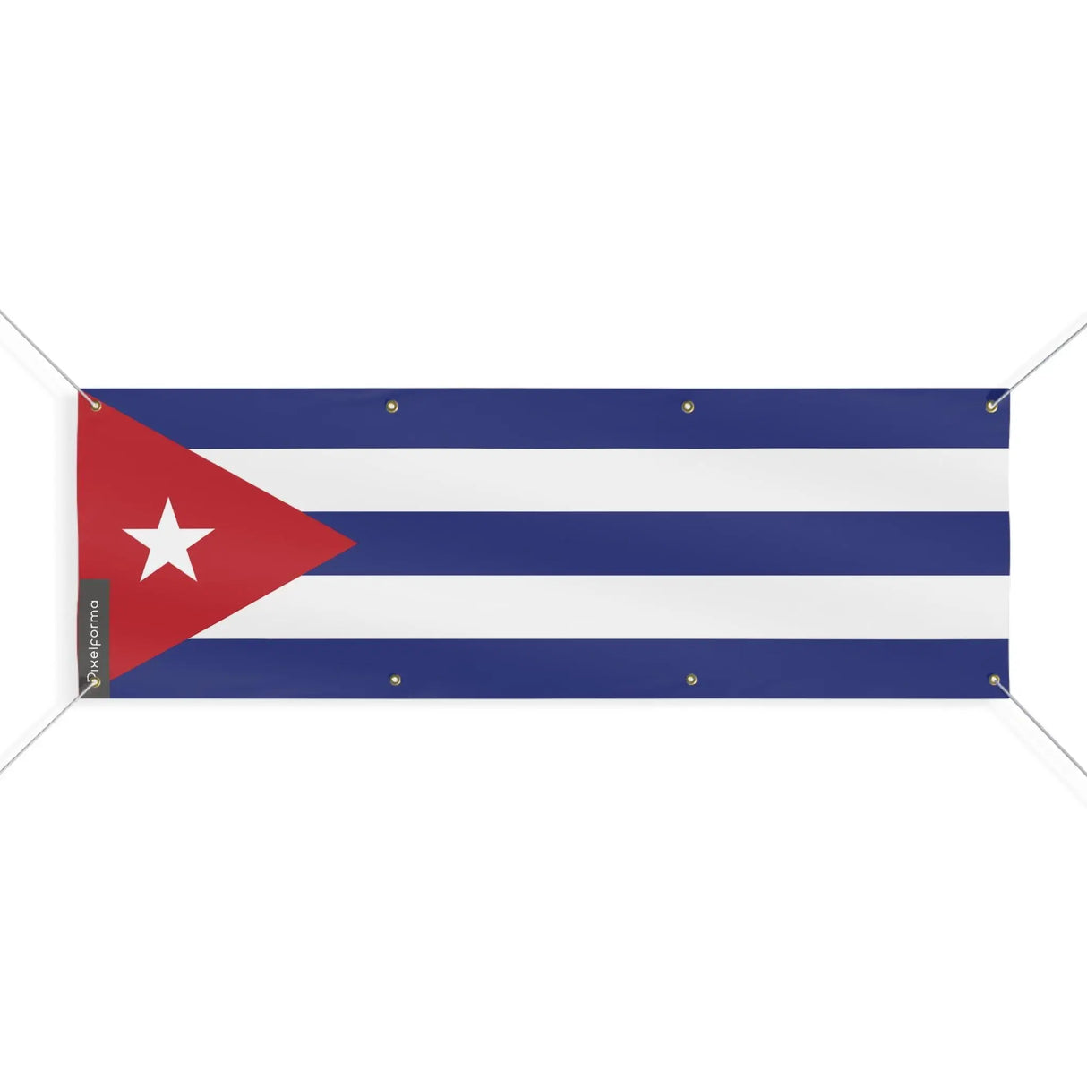 Drapeau cuba polyester résistant usage extérieur 8 œillets