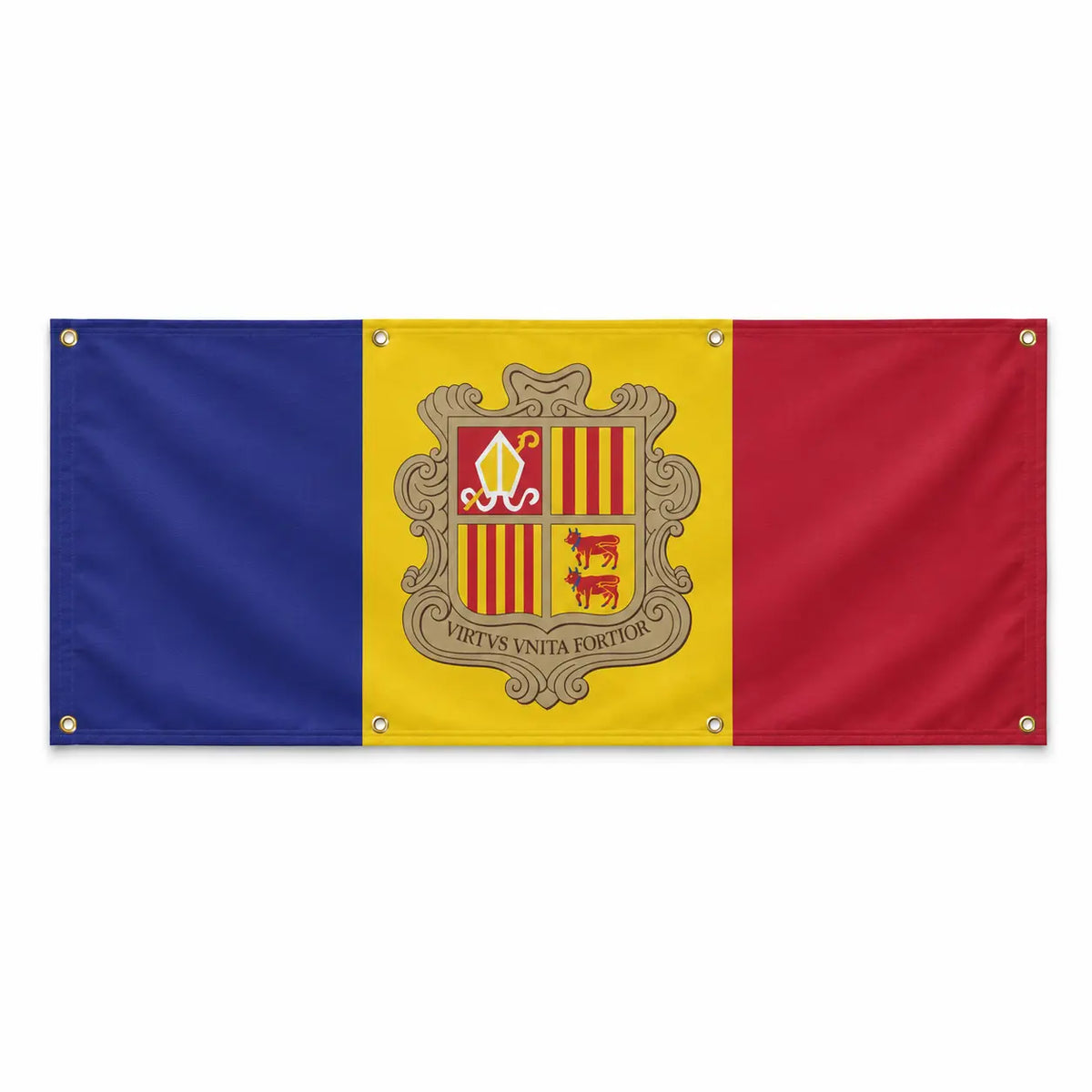 Drapeau andorre polyester résistant aux intempéries œillets