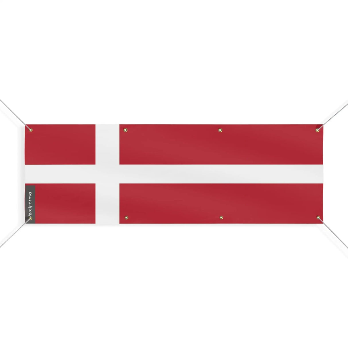 Drapeau danemark polyester résistant avec 8 œillets