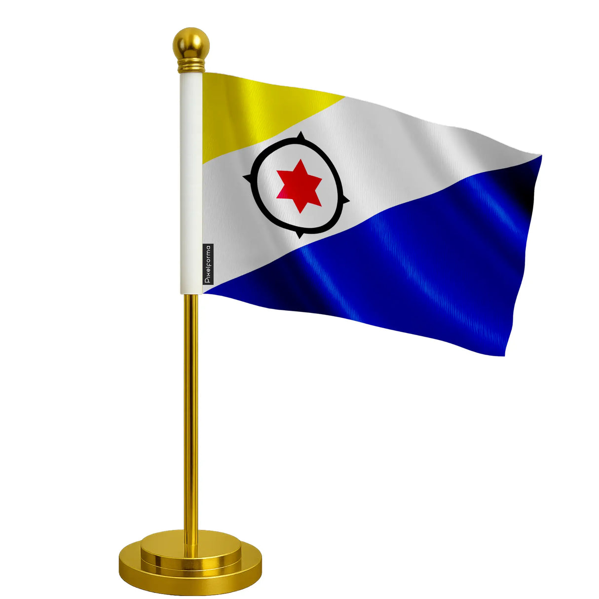 Drapeau de bureau bonaire polyester socle acier inoxydable