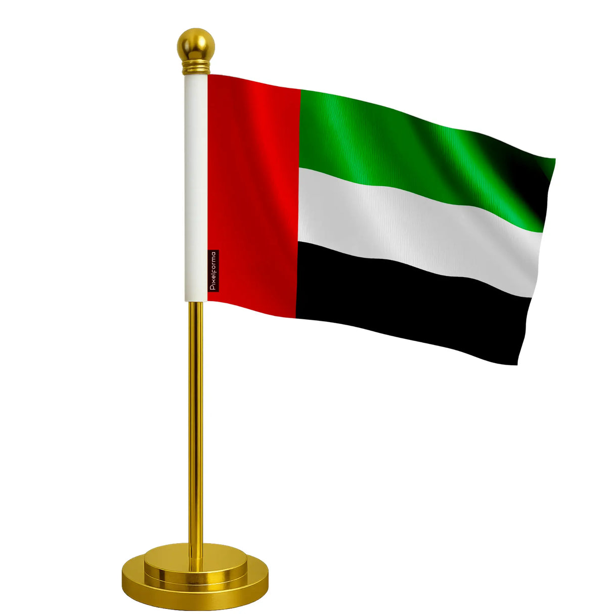 Drapeau de bureau émirats arabes unis polyester acier inoxydable