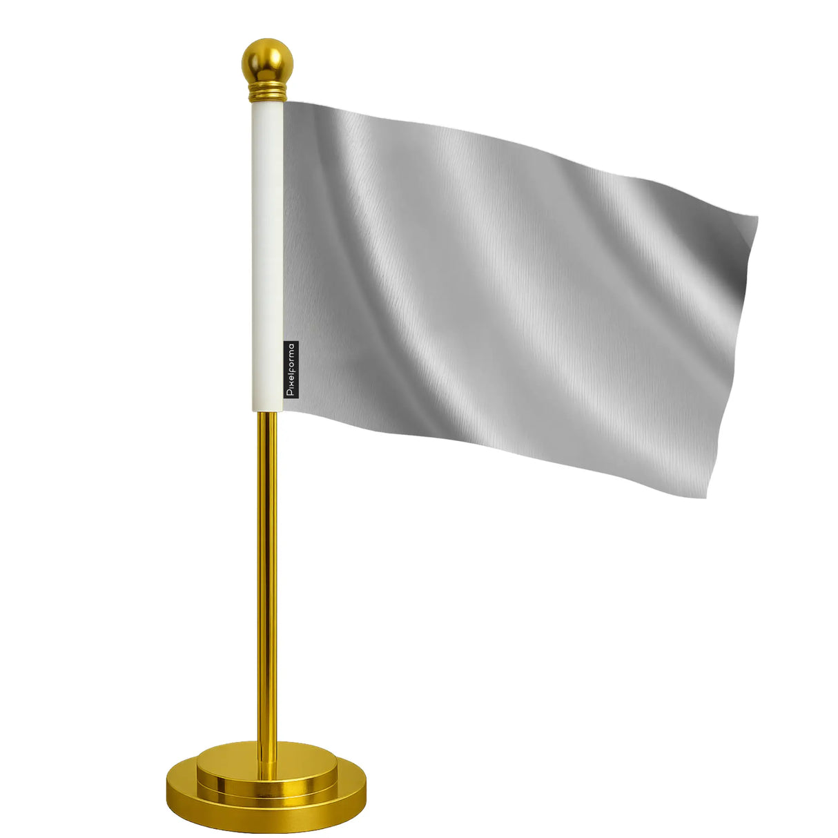 Drapeau de bureau gris france polyester socle acier inoxydable