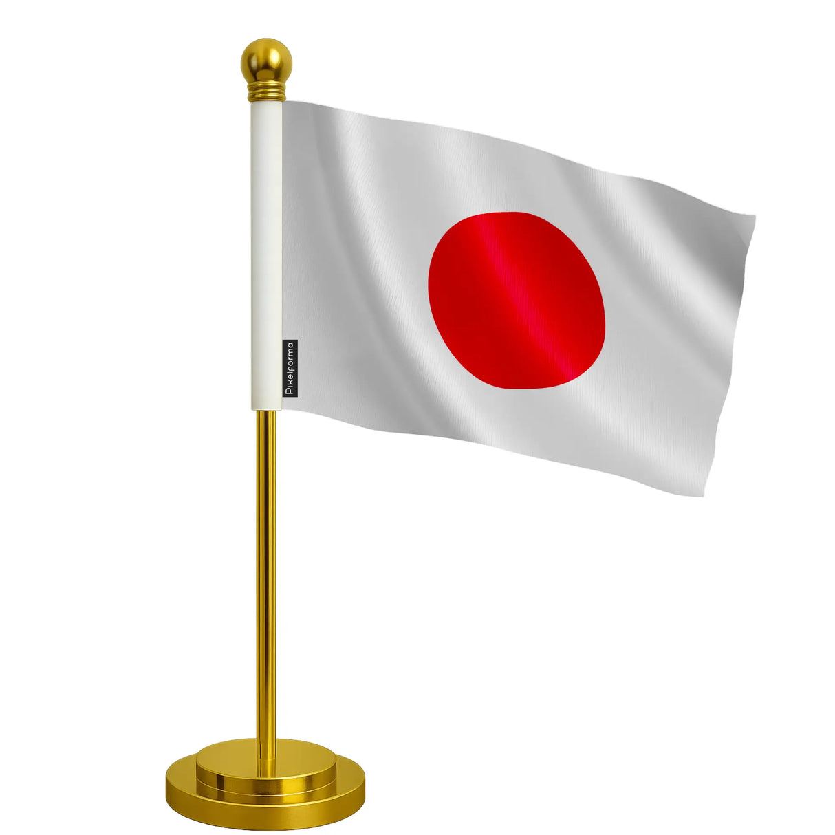 Drapeau de bureau japon polyester socle acier inoxydable