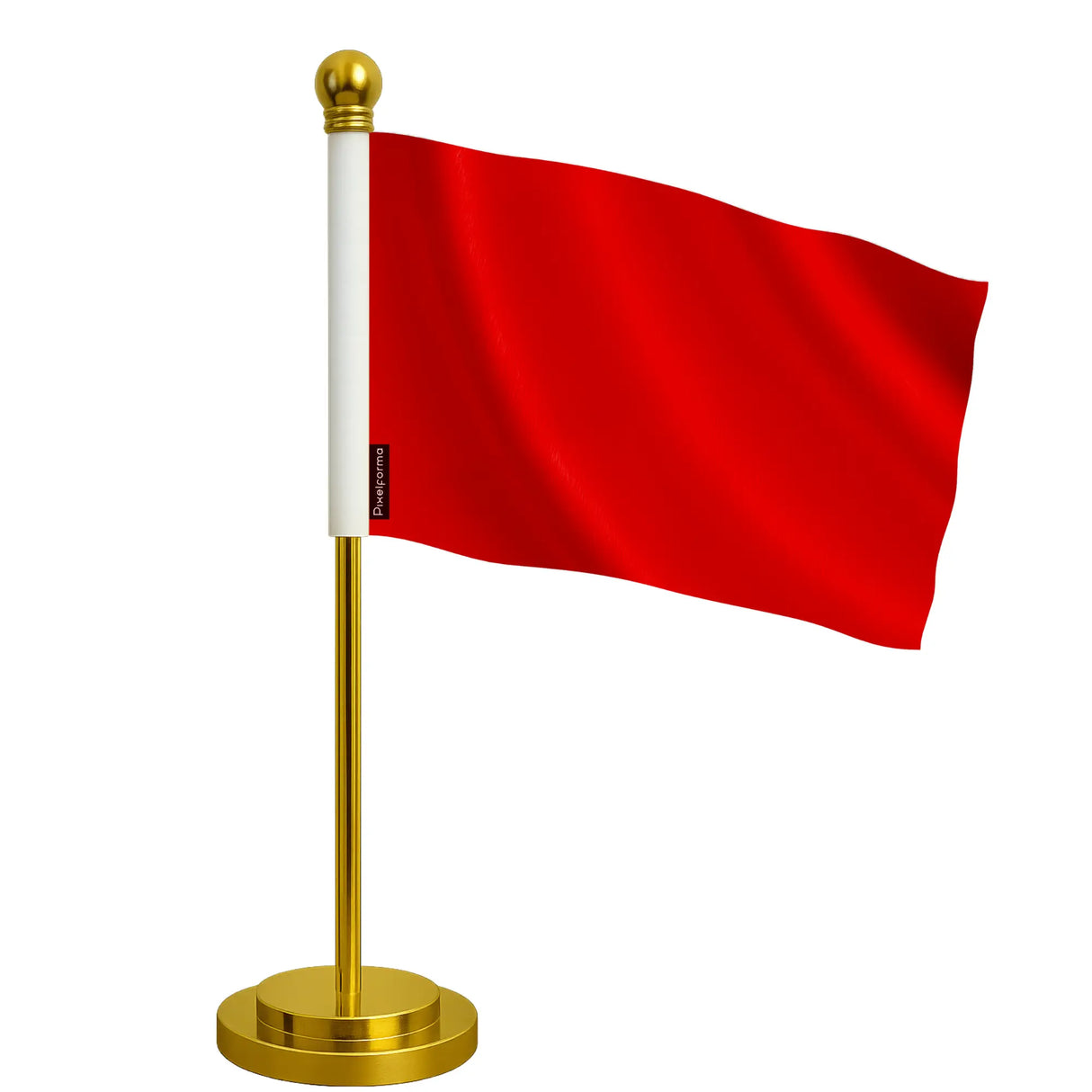 Drapeau de bureau rouge france polyester socle acier inoxydable