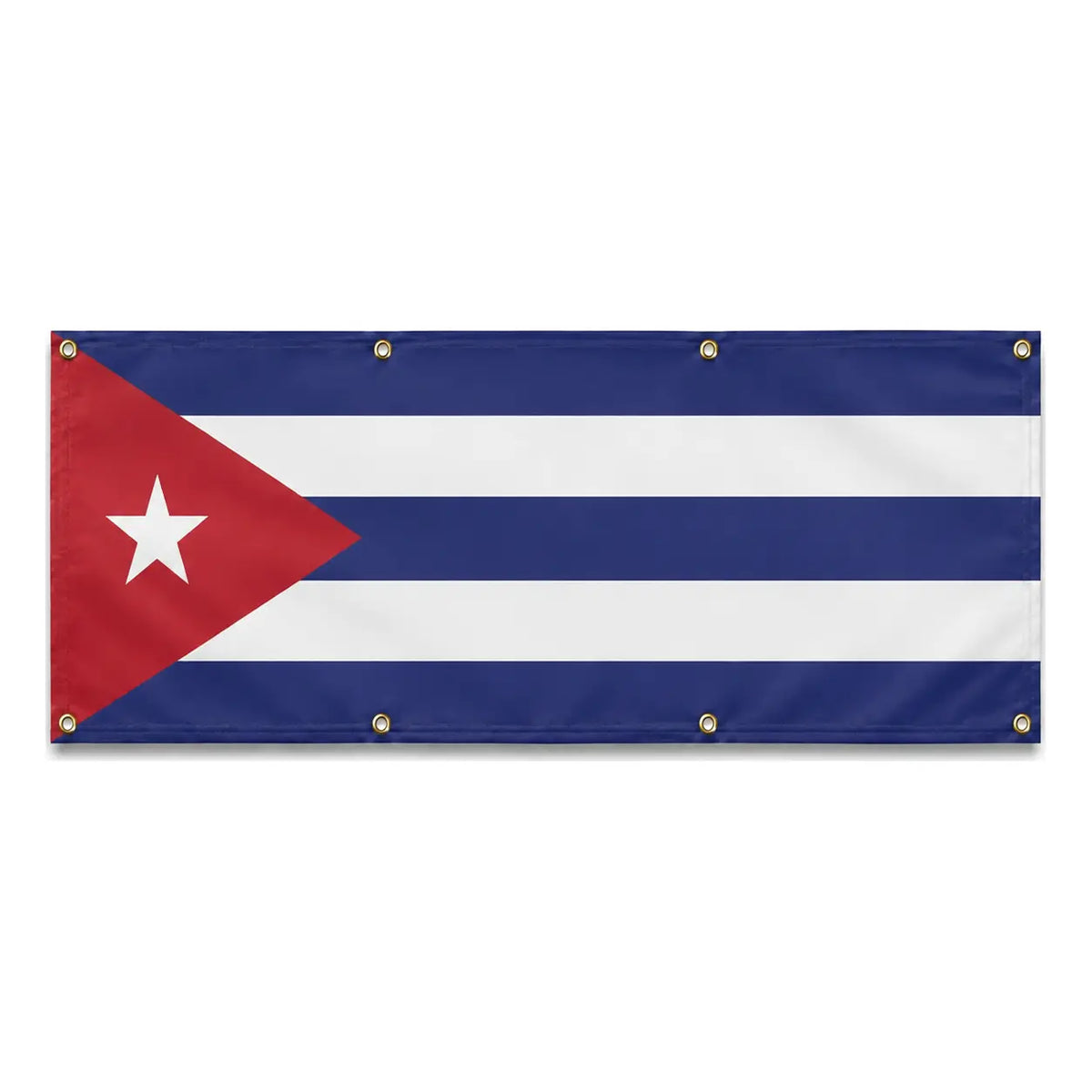 Drapeau cuba polyester résistant usage extérieur 8 œillets