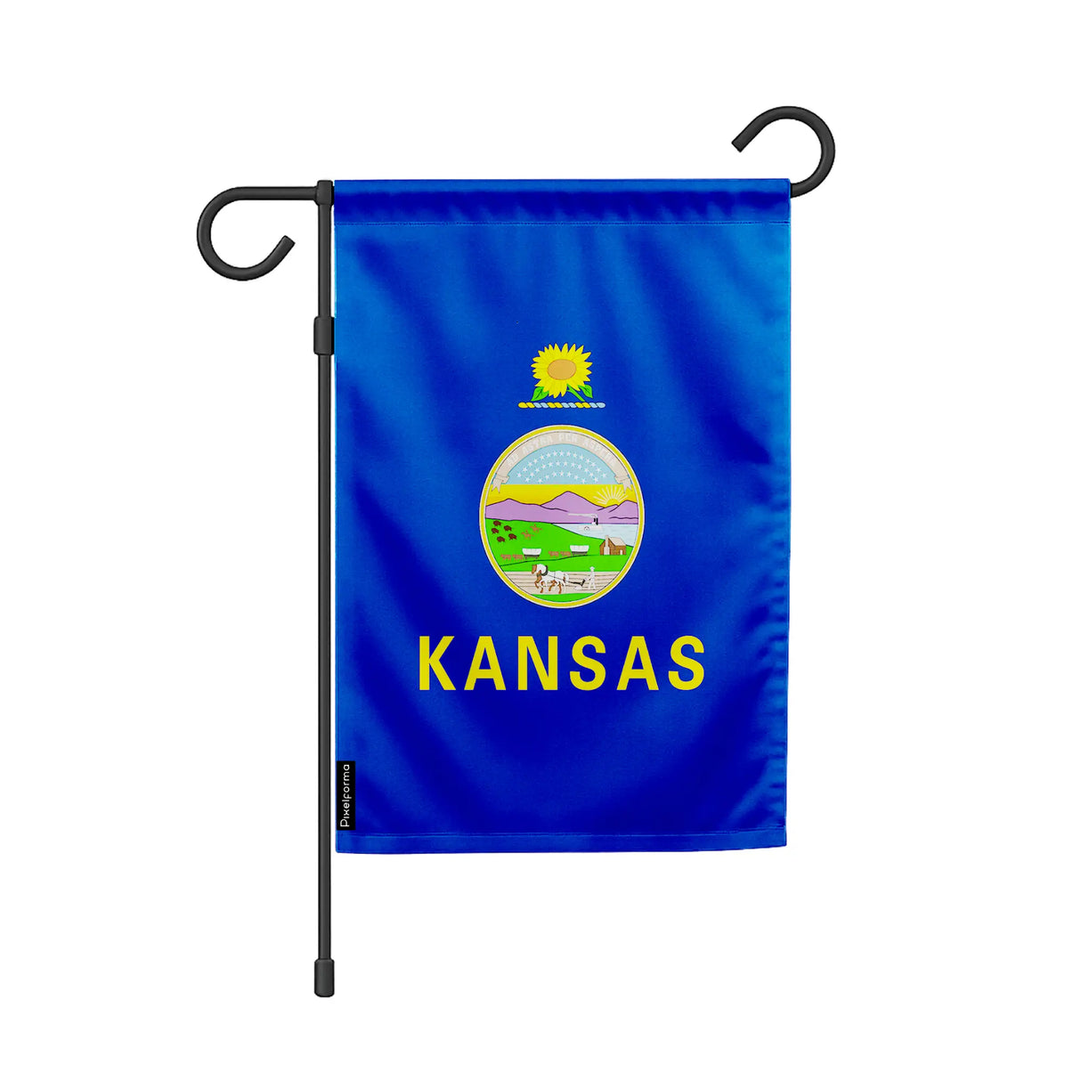 Drapeau de jardin kansas en polyester résistant horizontal