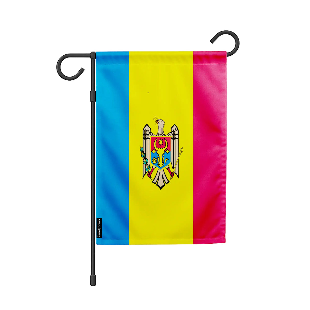 Drapeau de jardin moldavie polyester résistant horizontal