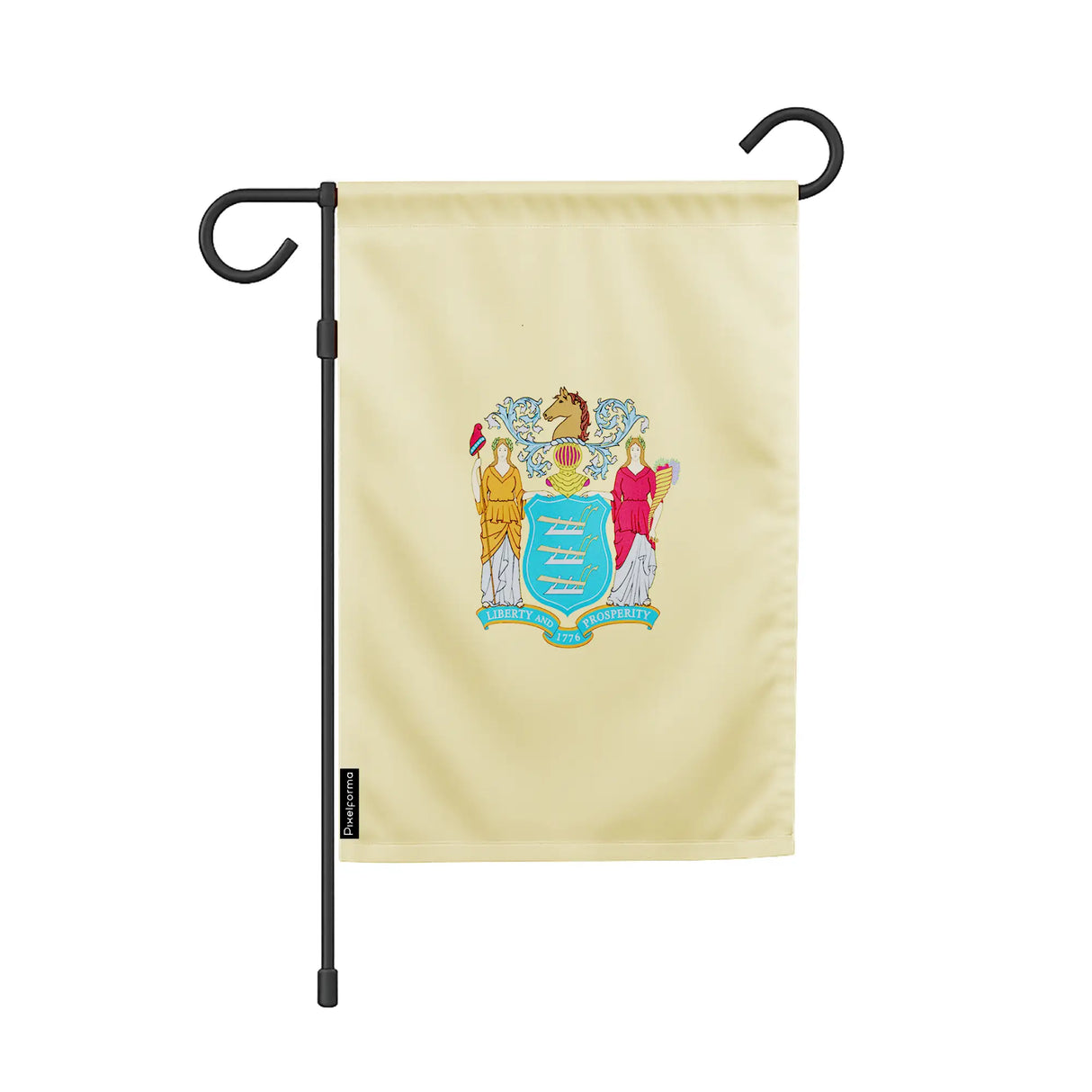 Drapeau de jardin new jersey en polyester résistant horizontal