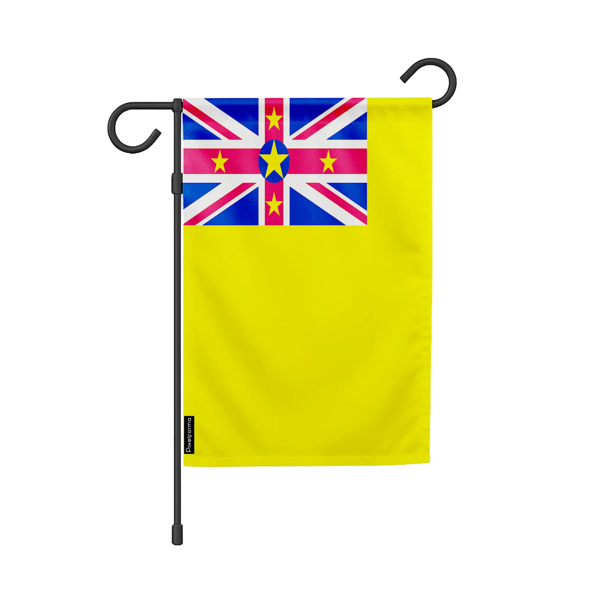 Drapeau de jardin niue en polyester couleurs vibrantes
