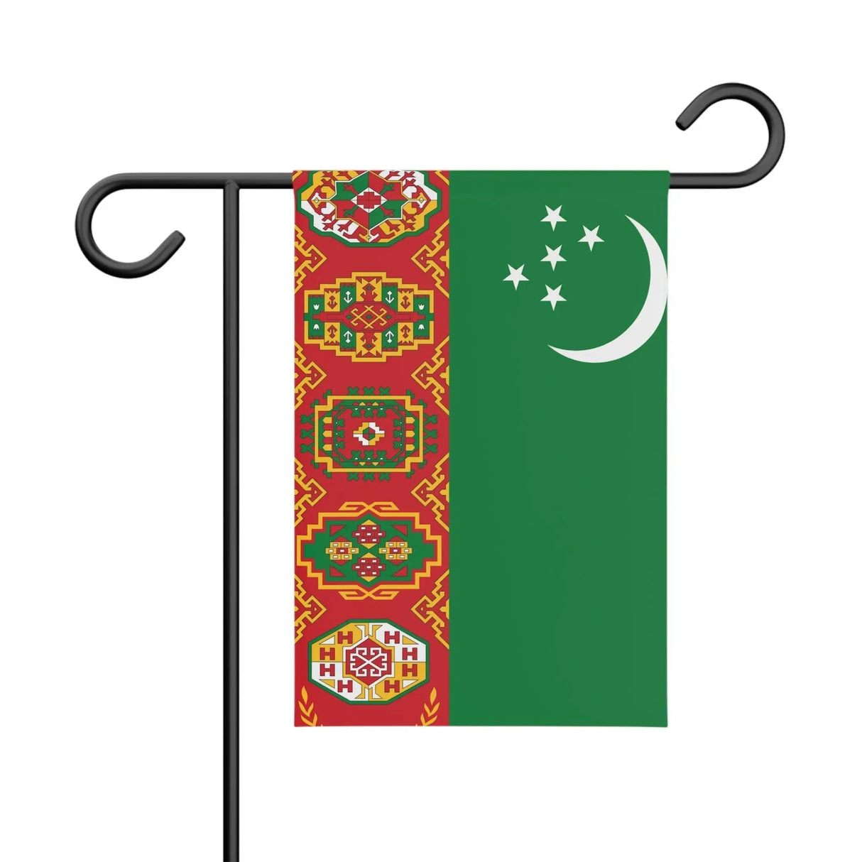 Drapeau de jardin turkménistan polyester durable horizontal