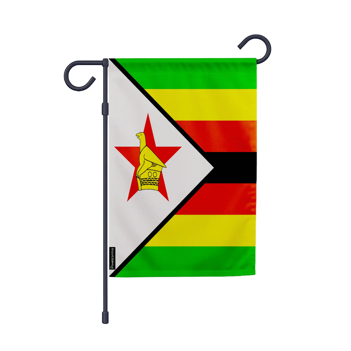 Drapeau de jardin zimbabwe polyester résistant horizontal