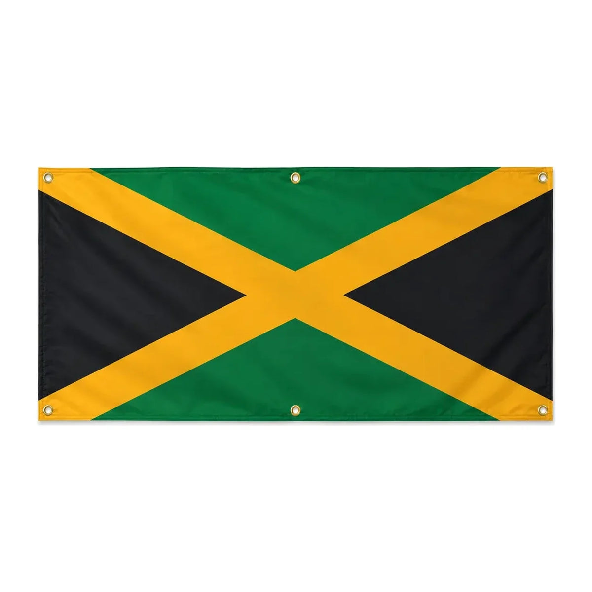 Drapeau jamaïque en polyester résistant œillets robustes