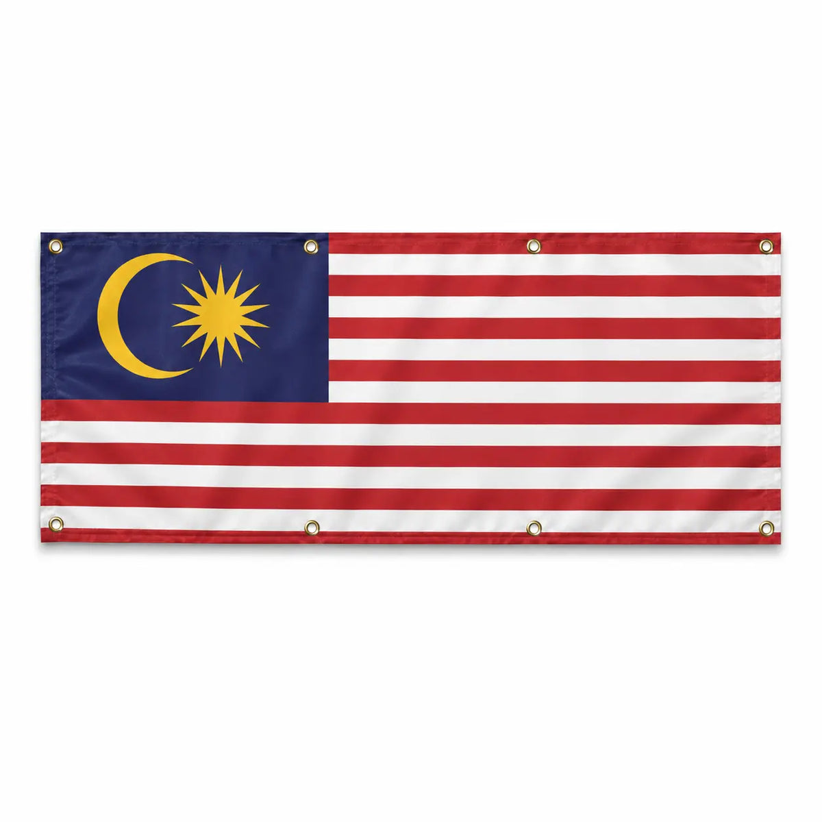 Drapeau malaisie polyester résistant avec 8 œillets