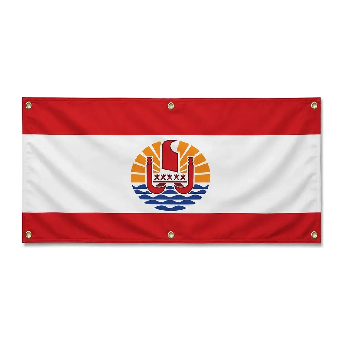 Drapeau polynésie française en polyester résistant aux intempéries