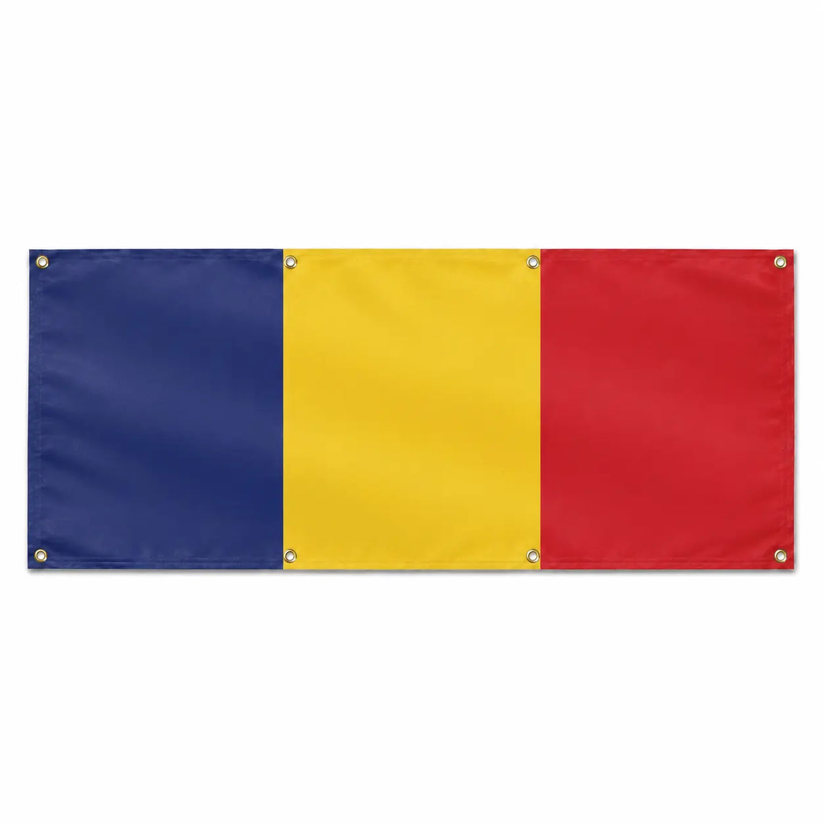 Drapeau roumanie polyester résistant 8 œillets usage extérieur