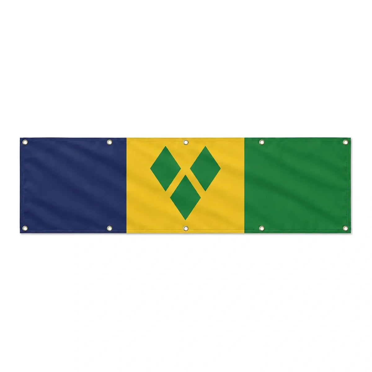 Drapeau de Saint-Vincent-et-les-Grenadines grand format XL en polyester avec dix œillets
