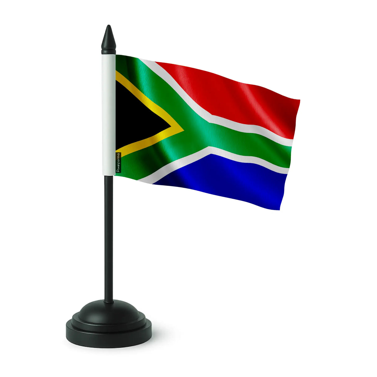 Drapeau de table afrique du sud polyester socle plastique noir
