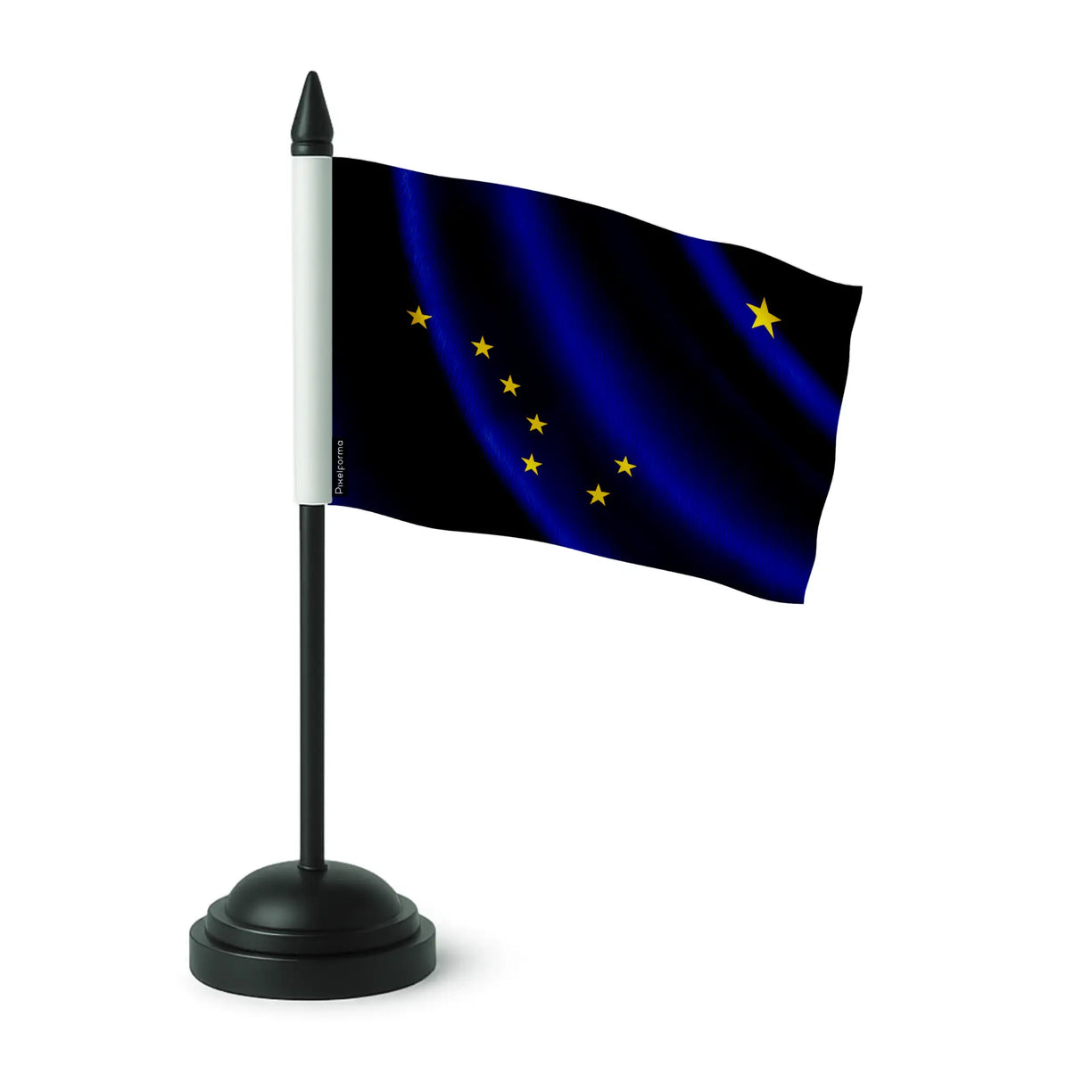 Drapeau de table alaska polyester socle plastique noir