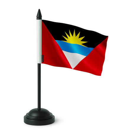Drapeau de table antigua-et-barbuda polyester socle noir