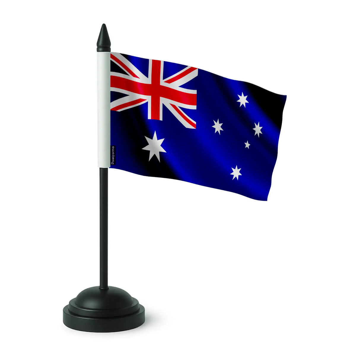 Drapeau de table australie polyester socle plastique noir