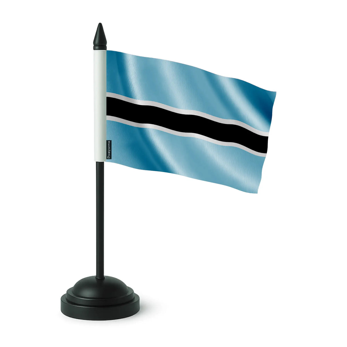 Drapeau de table botswana en polyester socle plastique noir