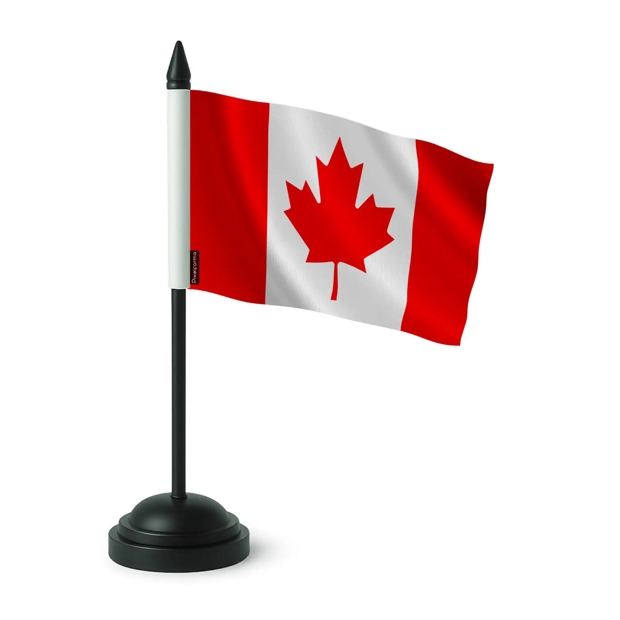 Drapeau de table canada en polyester avec socle noir