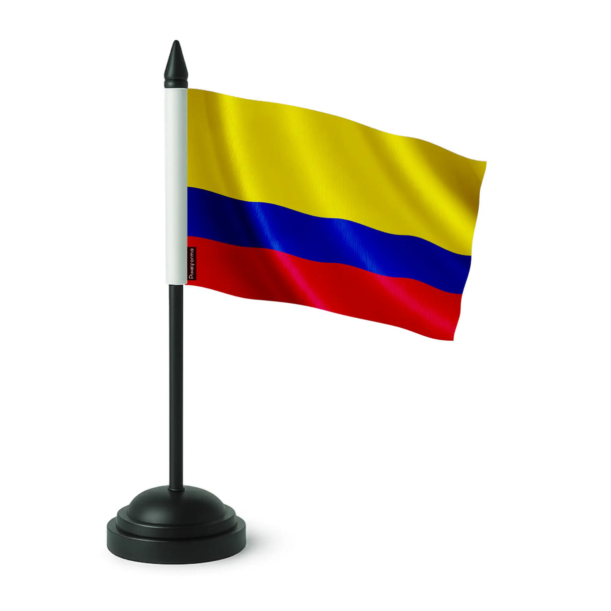 Drapeau de table colombie polyester avec socle plastique noir