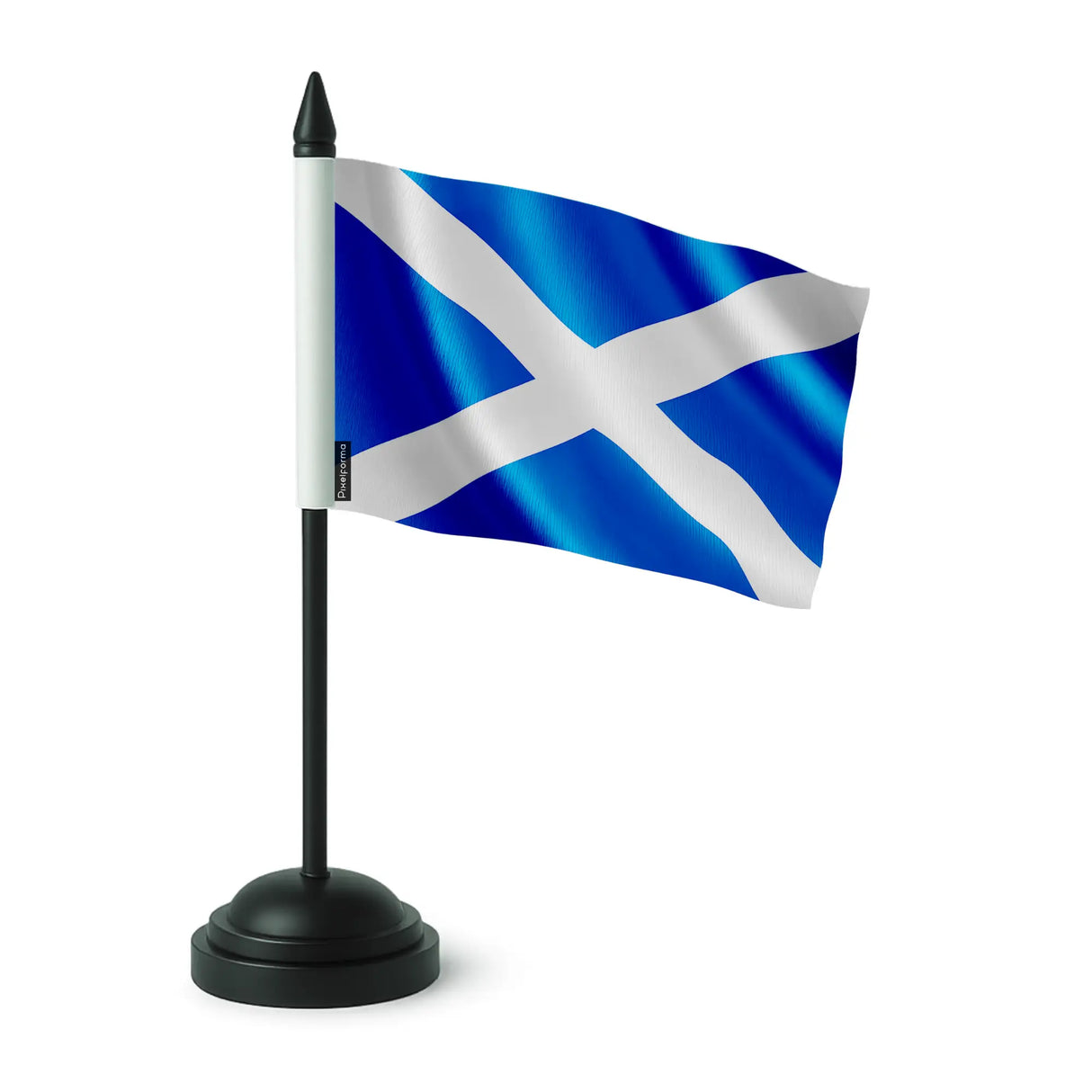 Drapeau de table écosse en polyester socle noir plastique