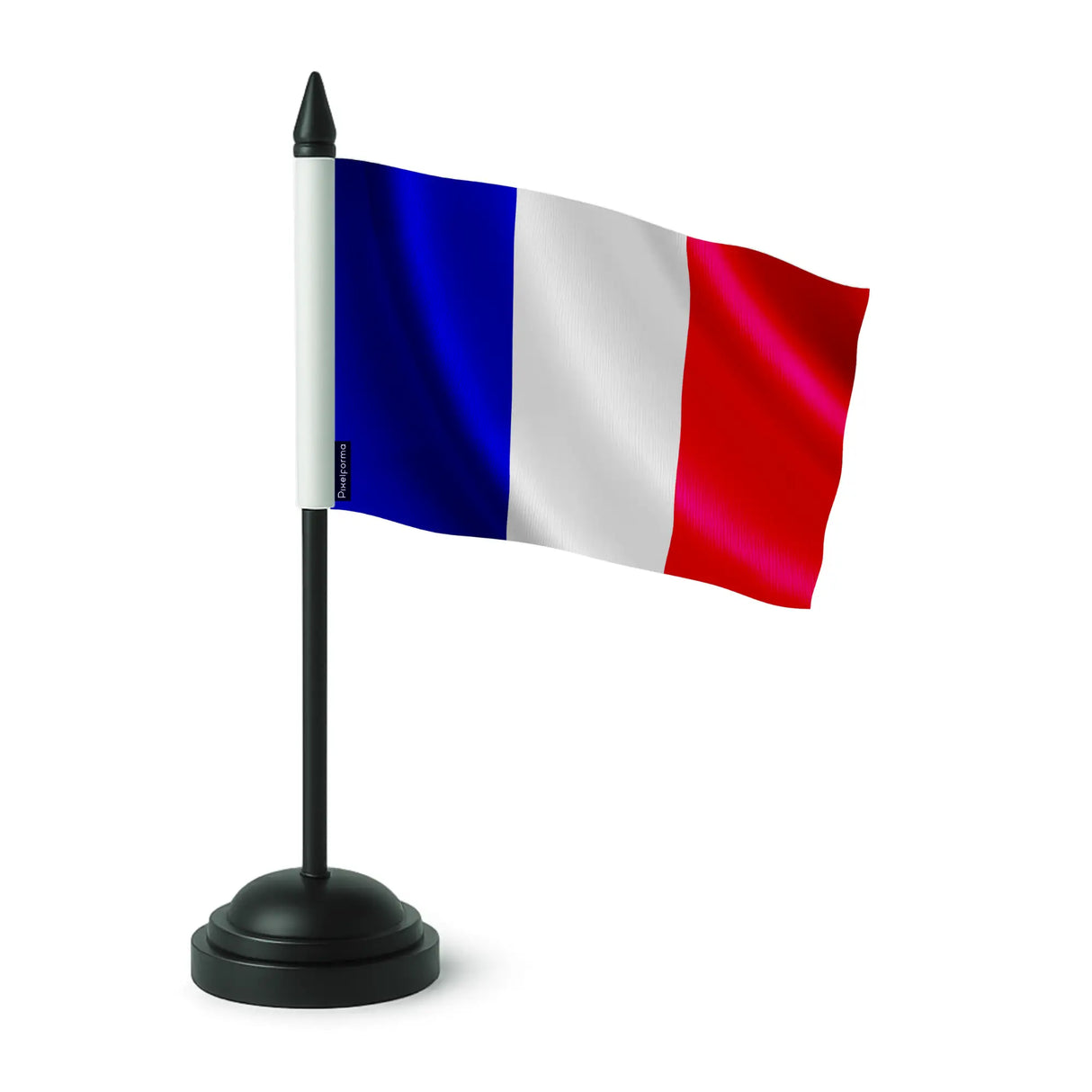 Drapeau de table france polyester socle plastique noir