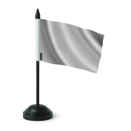 Drapeau de table gris france polyester socle plastique noir