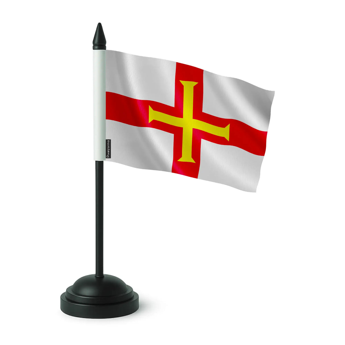 Drapeau de table guernesey polyester socle plastique noir