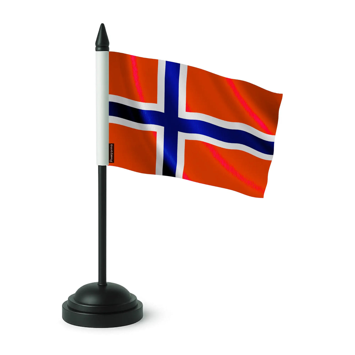 Drapeau de table île bouvet en polyester socle noir