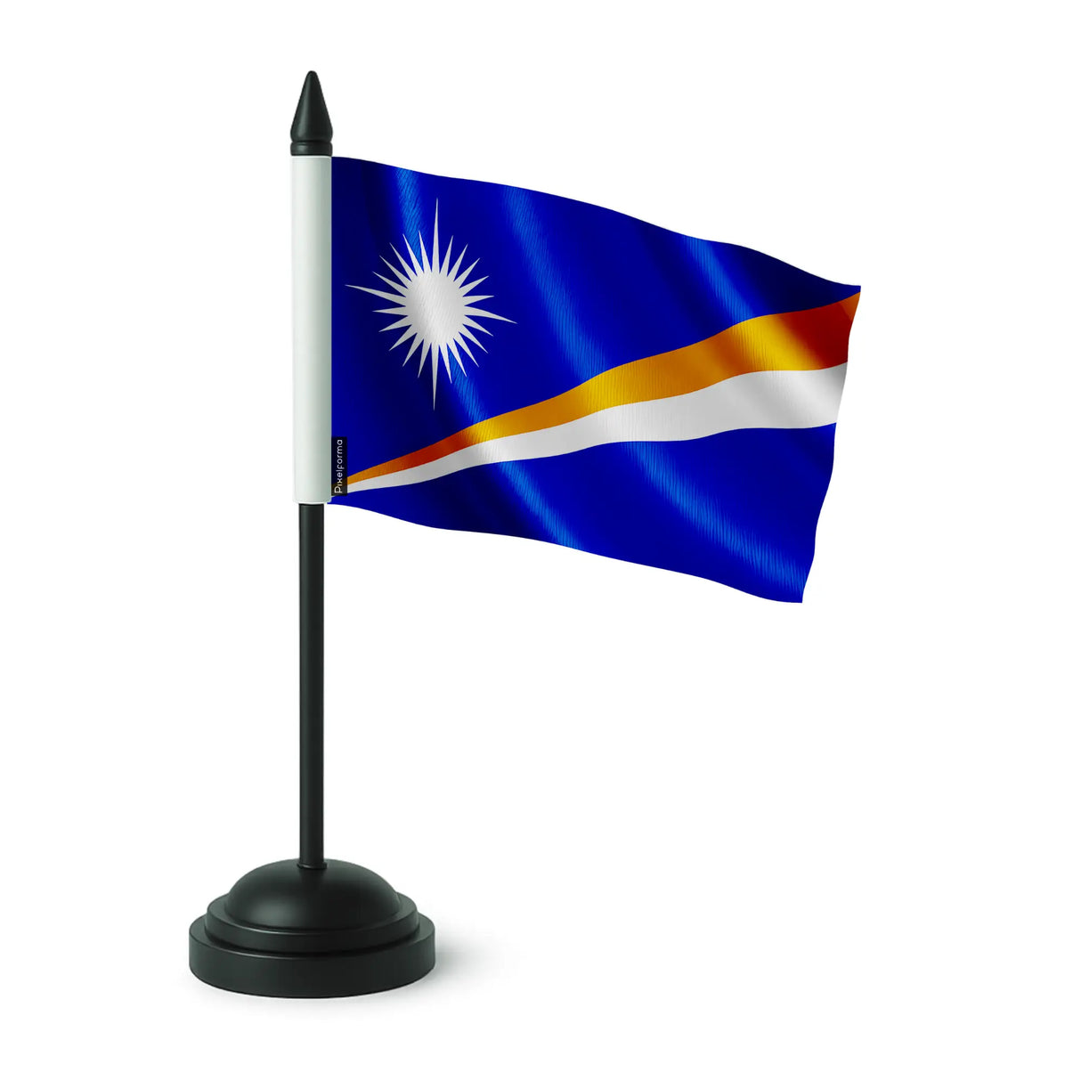 Drapeau de table îles marshall polyester socle plastique noir