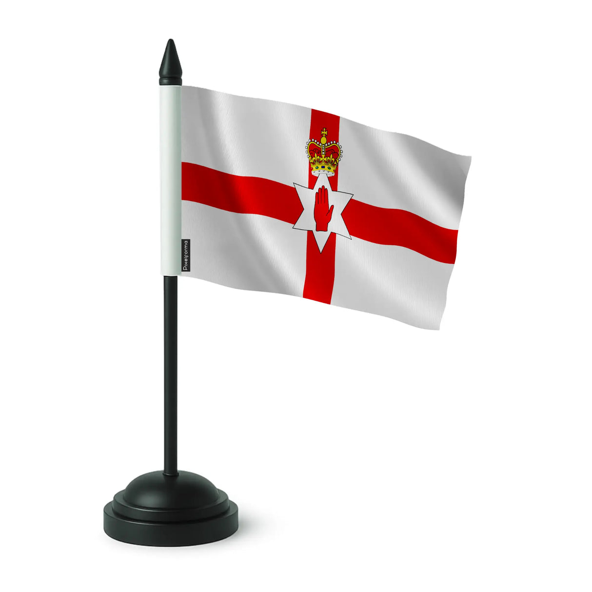 Drapeau de table irlande du nord polyester socle noir